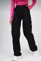 Vevis Women's Black High Waist Cargo Pocket Denim Pants Cargo Pocket Palazzo Jeans - 3