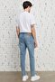 Men's Blue Extra Slim Fit Slim Fit Cotton Stretchy Rıss Jeans Denim - 6