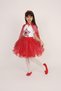 Girl's Patterned Red Star Patterned Cloak - 2