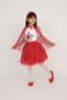 Girl's Patterned Red Star Patterned Cloak - 3