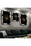 Silver Mirrored Plexiglass Framed Hz Muhammad and Allah Word Triple Mdf Painting Set and Clock Set