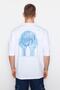 Beyaz Oversize/Geniş Kesim Kısa Kol Mistik Baskılı %100 Pamuklu T-Shirt TMNSS23TS00236 - 4