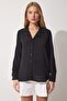 Shawl Collar Draped Woven Shirt - 4