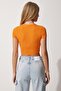 Crew Neck Crop Knitted Blouse - 4