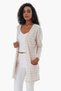 Women's Striped Pocket Detailed Open Form Cotton Thin Knitwear Cardigan Beige 23s1010 - 3