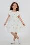 3-8 Years Embroidered Patterned White Girl's Dress