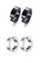 2 Pairs of Compressed Pinch Compression Unisex Non-Hole Steel Hoop Earrings for the Price of 1 Pair