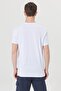 Men's White Slim Fit Narrow Cut 100% Cotton Crew Neck Front Printed T-Shirt - 7