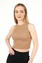 Halter Neck Ribbed Crop Undershirt - 2