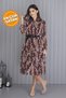 Happy Boutique Women's Brown Belted Leopard Print Chiffon Dress Apcx04
