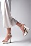 Stone White Color Women's Heeled Shoes - 2