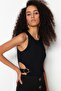 Siyah Aksesuarlı Pencere/Cut Out Detaylı Çıtçıtlı Örme Body TPRSS23BD00044