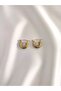 Stainless Steel Women's Gold Snail Pipe Model Hoop Earrings