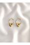 Stainless Steel Women's Gold Heart Hoop Earrings