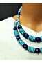 Navy Blue Jasper And Turquoise Necklace - 3