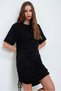 Women's Black Crew Neck Gathered Midi Dress ALC-X5953 - 4