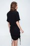 Women's Black Crew Neck Gathered Midi Dress ALC-X5953 - 5