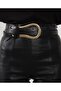 Women's Black Gold Buckle Double Belt