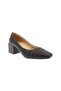 Women's Blunt Toe Square Patterned Frame Heeled Shoes Black 213642859 - 3