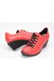 Women's Red Wedge Sole Rubber Laced Easy-to-Wear Casual Shoes
