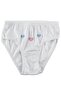 Girl's White Thin Waist Embroidered Bato Panties