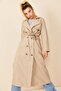 Women’s Shawl Collar Buttoned Trench Coat - 4