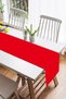 Red Colored Digital Printed Decorative Special Design Suede Runner - 2