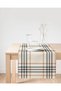 Cream Colored Plaid Patterned Decorative Special Design Suede Runner