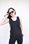 Women's Black Large Size Fat Burning Slimming Sauna Thermal Suit Strappy Undershirt and Tights Set - 3