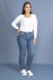 Women's Plus Size Blue Wash Effect Jeans 65n23317 - 2