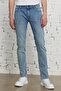 Men's Blue Extra Slim Fit Slim Fit Cotton Stretchy Rıss Jeans Denim