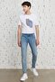 Men's Blue Extra Slim Fit Slim Fit Cotton Stretchy Rıss Jeans Denim - 4