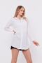 Boyfriend Classic Hidden Placket White Women's Shirt - 8