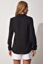 Shawl Collar Draped Woven Shirt - 5