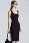 2467 Black Dress with Straps and Slit Detail - 2