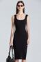 2467 Black Dress with Straps and Slit Detail - 3