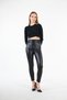 High Waist Fleece Inside Leather Look Length Lycra Leggings