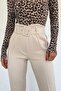 Women's High Waist Belted Trousers Qns040 - Beige - 3