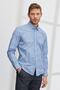 Men's Blue Slim Fit Slim Fit Hidden Button Collar 100% Cotton Printed Shirt - 5