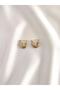 Stainless Steel Women's Gold Snail Pipe Model Hoop Earrings - 2