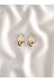 Stainless Steel Women's Gold Heart Hoop Earrings - 2