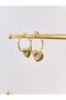 Stainless Steel Women's Gold Heart Hoop Earrings - 3