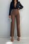 Tess Gold Brown Seam-Detail Women's Loose 90's Super High-Waisted Wide-Leg Palazzo Pants - 2