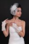 Polka Dot Bridal Voilet and Lace Bridal Gloves - 5