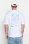Beyaz Oversize/Geniş Kesim Baskılı %100 Pamuklu T-Shirt TMNSS23TS00238