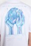 Beyaz Oversize/Geniş Kesim Kısa Kol Mistik Baskılı %100 Pamuklu T-Shirt TMNSS23TS00236 - 6