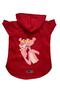 Hooded Fleece Sweatshirt Dog and Cat Outfit - Gown - Red Pink Panther - Size S
