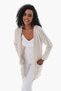 Women's Striped Pocket Detailed Open Form Cotton Thin Knitwear Cardigan Beige 23s1010 - 4