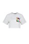 Ecru 100% Thick Cotton Printed Relaxed/Loose Fit Comfortable Cut Crop Knitted T-Shirt Twoss23Ts00369 - 6