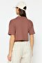 Brown 100% Cotton Crop Polo Neck Knitted T-Shirt TWOSS22TS0241 - 6